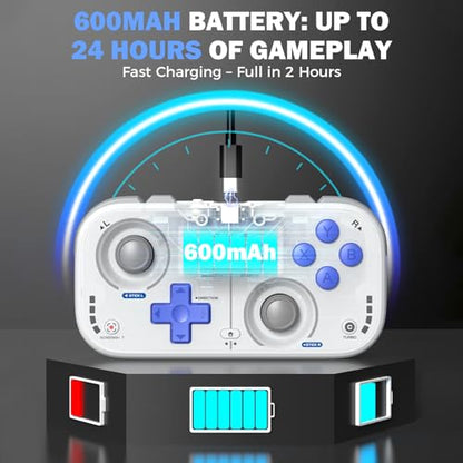 IINE Retro Pocket Wireless Game Controller – Compact Gamepad with Hall Effect Joysticks, Customizable Buttons, 1000Hz Polling Rate – Compatible with PC, Switch, Mobile, Steam Deck, Tablet (Black) - color: Black