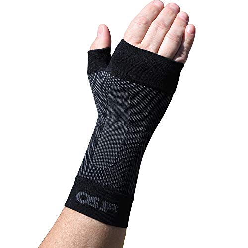 OrthoSleeve WS6 Compression Wrist Sleeve/Carpal Tunnel Wrist Brace, Supports Pain and Strain and Fatigue - color: Black, size: Large
