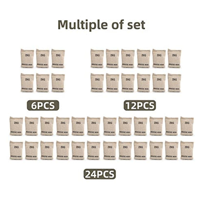 Handmade 1/16 Scale Sand Bags Set, 6pcs Sandbag Accessory for RC Tank Model Soldier Action Figure, 1:16 Military Sandbags for Trench Warfare Battle WWII WWI - size: 6pcs