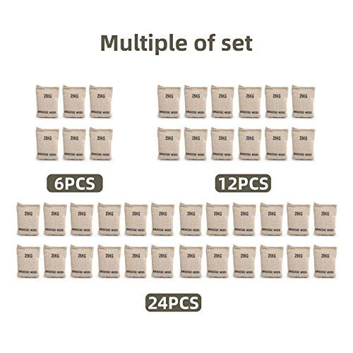 24pcs 1/16 Scale Sand Bags - Sandbag Set, Accessory for RC Tank Model Soldier Action Figure, 1:16 Military Sandbags for Trench Warfare Battle WWII WWI - size: 24pcs