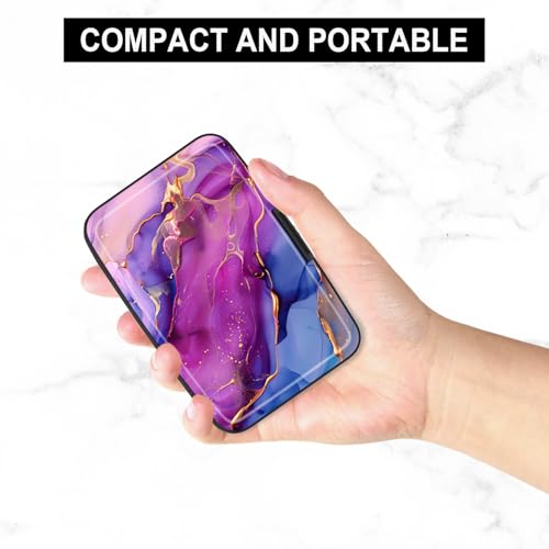 Card Holder Credit Cards Holder for Women RFID wallet women Business Card Holder Wallet Mini Aluminum Card Wallet RFID Blocking Slim Metal Hard Card for Women, Marble Patterns - color: Marble Patterns