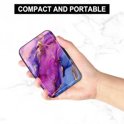 Card Holder Credit Cards Holder for Women RFID wallet women Business Card Holder Wallet Mini Aluminum Card Wallet RFID Blocking Slim Metal Hard Card for Women, Marble Patterns - color: Marble Patterns