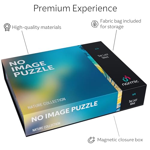 No Image Puzzle 1000 Irregular Pieces Extreme Difficult Jigsaw Challenge Adults Hardest Puzzle No Guide Ultimate Brain Teaser Hard Level The Last Wave Mystery Unique Gift - color: The Last Wave