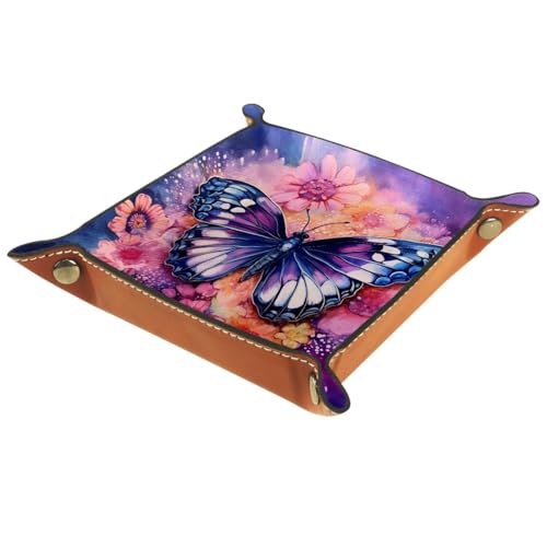 Butterfly Flower Dice Tray Dice Rolling Tray Folding Dice Holder for Dice Games, Like RPG, DND and Other Table Games - color: Multi 7