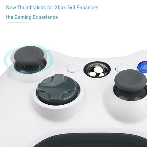 Ikpek 8 Pcs Replacement Thumbsticks for Xbox 360 Controller, Plastic Thumb Stick Joystick Grip Replacement for Xbox 360 Controller Accessories - size: 8 Grey