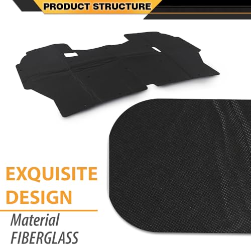 CNNELL Hood Insulation Pad Compatible with Ford F150 1992-1996/Compatible with Ford F250 F350 1992-1997 Truck Under w/ Clips Black - style: 1992-1996 Ford F150