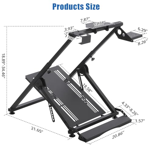 Garvee Racing Wheel Stand, Compatible with Logitech G25 G27 G29 G920 Thrustmaster T330TS Gaming Cockpit Height Adjustable Foldable Gaming Steering Wheel Stand NOT Included, Black