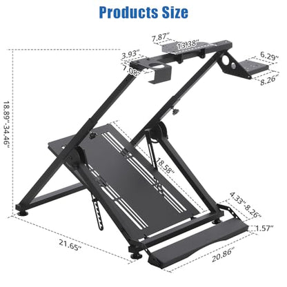 Garvee Racing Wheel Stand, Compatible with Logitech G25 G27 G29 G920 Thrustmaster T330TS Gaming Cockpit Height Adjustable Foldable Gaming Steering Wheel Stand NOT Included, Black