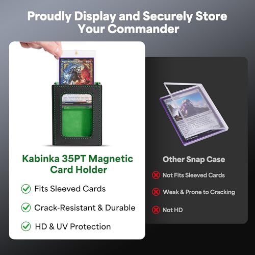 Kabinka Commander Deck Box for MTG with Handle, Multi Deck Case | with Large Dice Tray Fits 400+ Double-Sleeved Cards, 5 IN 1 TCG Card Storage Box, 35PT Card Holders (Black Green) - color: Black Green