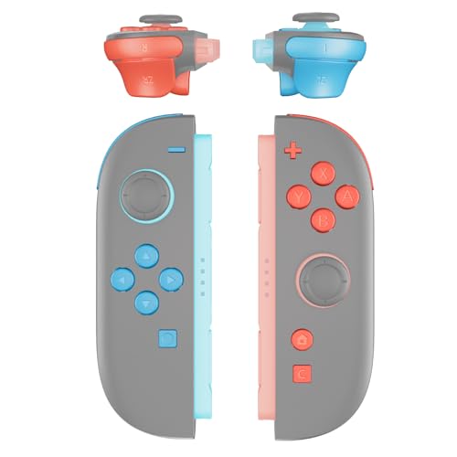 eXtremeRate DIY Replacement Full Set Buttons for Joycon 2, Custom ABXY Direction Keys Dpad + - C Home Capture Release L R ZR ZL Trigger Buttons for Nintendo Switch 2 Controller - Blue & Orange - color: Blue & Orange