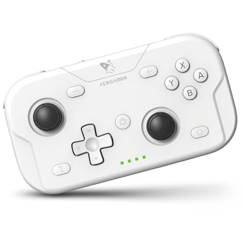 AceGamer Wireless Pocket Controller for Nintendo Switch/Switch 2/Android/iOS/PC/Steam Deck/Phone,1000Hz Polling Rate, Bluetooth Controller with Lift-and-Lock Joysticks/6-Axis Gyroscope/Turbo, White - color: White, size: Small