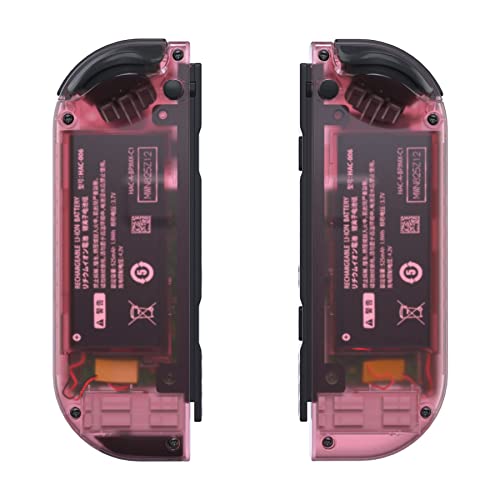 eXtremeRate Cherry Pink Joycon Handheld Controller Housing (D-Pad Version) with Colorful Buttons, DIY Replacement Shell Case for Nintendo Switch & Switch OLED Joy-Con – Console Shell NOT Included - color: Cherry Pink