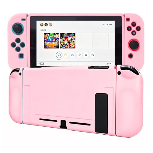 Protective Case for Nintendo Switch, Silicone Switch Case Ergonomic Grips Cover Soft Protective Cover Shock-Absorption & Anti-Scratch Slim Shell Travel Accessories Gifts for Girls, Pink - color: Pink, size: For Switch 6.2 Inch