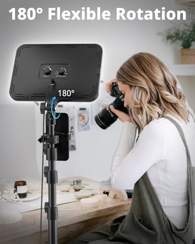 UBeesize 2 Pack LED Video Light Kit, Photography Lighting, 13" Studio Lights with 65" Tripod Stand and Phone Holders, Podcast Lighting for Video Recording,Tiktok,YouTube - size: 2-pack