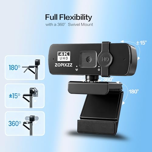 4K Webcam for PC Ultra HD Web Camera with Microphone, PDAF Autofocus,Privacy Cover,USB A & USB C Adapter, Plug & Play,Ideal for Business Meetings&Live Streaming - size: Webcam X60 4K