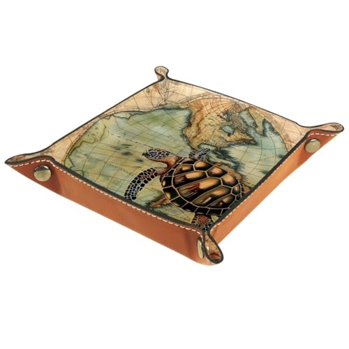 Vintage Map Ocean Turtle Dice Tray Dice Rolling Tray Folding Dice Holder for Dice Games, Like RPG, DND and Other Table Games - color: Multi 7