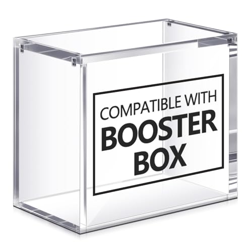 Cinnvoice 2 Pcs Acrylic Magnetic Case Booster Box Protective Case Stackable 4mm Thick Magnetic Closure Gifts for Collectors, Cards Not Included (Booster) - style: Booster