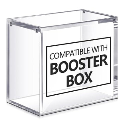Cinnvoice 2 Pcs Acrylic Magnetic Case Booster Box Protective Case Stackable 4mm Thick Magnetic Closure Gifts for Collectors, Cards Not Included (Booster) - style: Booster