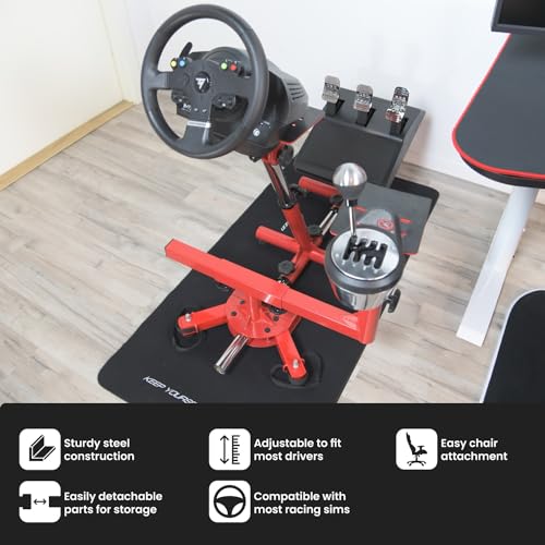 Arozzi Velocita Universal Racing Simulator Cockpit Compatible with Most Racing Sim Gear and Gaming Chairs Collapsible Telescopic and Portable - Red | Universal, Compatible with Racing Sim Gear & Gaming Chairs, Collapsible, Telescopic, Portable - color: RE