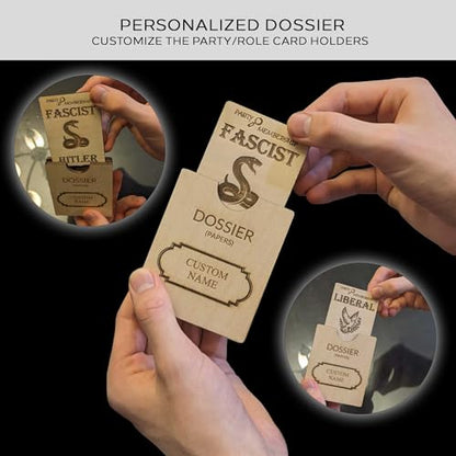 Social Deduction Strategy Board Game Accessory, Expandable 5–10 Players, Hand Crafted Wooden Game Board Upgrade, Compatible with The Official Secret Hitler Board Game - style: Unpersonalized