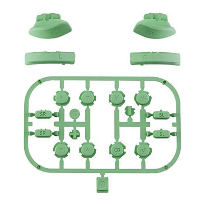eXtremeRate DIY Full Set Buttons for Nintendo Switch & Switch OLED, Custom Replacement Buttons for JoyCon, ABXY Direction Keys SR SL L R ZR ZL + - Home Capture Trigger Buttons Springs - Matcha Green - color: Matcha Green