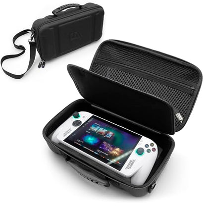 CASEMATIX Carrying Case Compatible with ASUS ROG Xbox Ally X Gaming Handheld PC - Compact Protective Carry Bag with Shoulder Strap for Touchscreen Gaming Console and Accessories