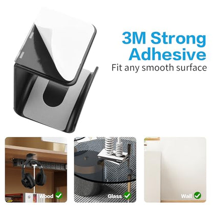 YAODHAOD Headset Hanger Holder Wall Mount, Sticky Headset Stand Holder Clip Under Desk for All Headphone/Controller (Black,Hanging Style) - color: Black, size: Hanging Style