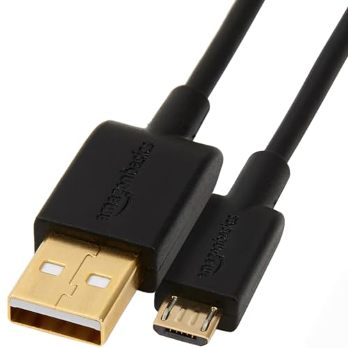 Amazon Basics 5-Pack USB-A to Micro USB Charging Cable for Android Phones and Tablets, 480Mbps Data Transfer, Gold-Plated Plugs, USB 2.0, 6 Foot, Black - size: 6 Feet, style: 5-Pack