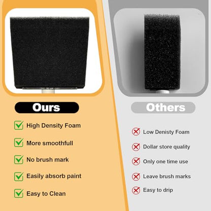 Foam Brush 25pcs with High Density Foam for Multi Project(1/2", 1", 2", 3") - size: 1/2"-3" assorted 25pcs