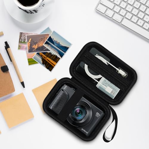 Camera Case for Canon PowerShot SX740/ SX730/ SX720/ SX620/ G7 X Mark II III Digital Camera, Camera Protective Box Hard Travel Storage Bag, Mesh Pocket fits Cable, Batteries, SD Card, Black | Protective Carry Bag, Shockproof Shell, Dust Resistant, Accesso