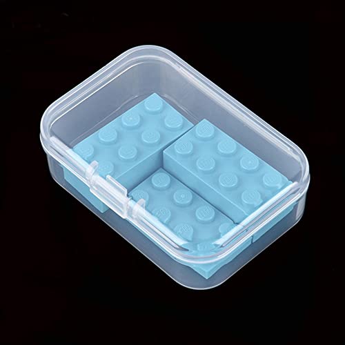 Mini Clear Plastic Storage Containers, 2.56x1.77x0.79 inch | 100 Pack, Rectangular, Hinged Lid, For Beads and Small Craft Items - size: 2.56 x 1.77 x 0.79 inch