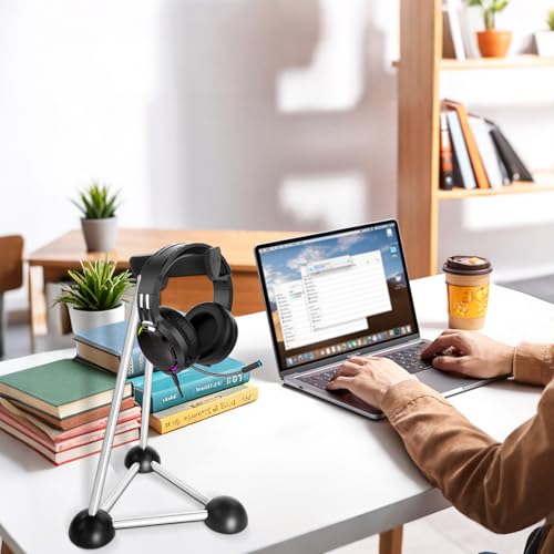 Headphone Stand, Desktop Headset Holder, Desk Earphone Stand, Gaming Headsets, for SteelSeries/Logitech/HyperX/Sony/Beats/Sennheiser/Anker/Xbox, and All Headphones.(Red) (Black) - color: black