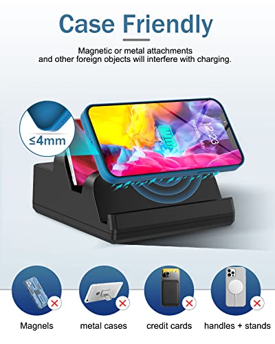 Wireless Charging Station with 6 USB Ports, 8 in 1 15W Dual Wireless Charger Station, 2 QC/2 PD USB Fast Charging Station, 80W Phone Charger for iPhone14/13/12/11/X/Samsung/Android/iWatch
