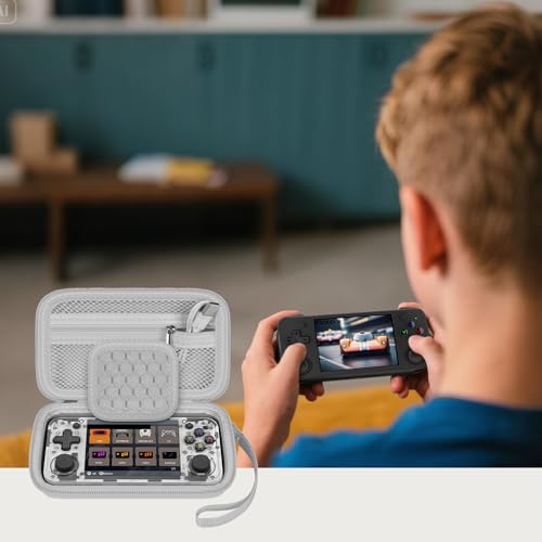 GWCASE Case for Anbernic RG35XX H RG28XX Retroid Game Console, Gray | 벨크로 스트랩 잠금 장치가 있는 맞춤형 핏 내부 트레이, 일상적인 휴대 및 여행, 캠프 또는 출퇴근을 위한 압력 방지 보호, 박스만 포함 - color: 회색.