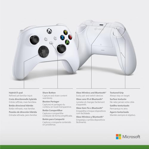Microsoft QAS-00007 Wireless Controller Robot in White 2 Pack (Renewed) - color: Robot White