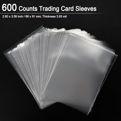 600 Pack Card Sleeves, 2.5" x 3.5" Acid Free PP Ultra Clear Collectible Trading Card Protective Sleeves for Standard Board Games, MTG Magic The Gathering, Yugioh, Baseball Football Sports Cards - color: Clear (600 Sleeves)