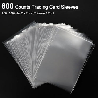 600 Pack Card Sleeves, 2.5" x 3.5" Acid Free PP Ultra Clear Collectible Trading Card Protective Sleeves for Standard Board Games, MTG Magic The Gathering, Yugioh, Baseball Football Sports Cards - color: Clear (600 Sleeves)