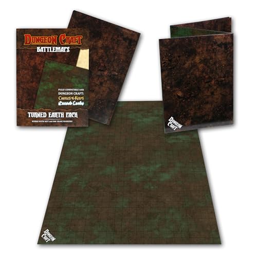Dungeon Craft Realm's Edge Trio Bundle – Realm’s Edge Board Game & 2 Double-Sided Battlemaps (City Pack & Turned Earth Pack) – Wet/Dry Erase, D&D Compatible, 24"x33" 1" Grid, Adventure Set