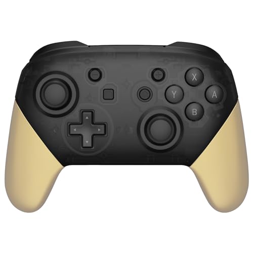 eXtremeRate Metallic Champagne Gold Replacement Handle Grips for Nintendo Switch Pro Controller, Soft Touch DIY Hand Grip Shell for Nintendo Switch Pro - Controller NOT Included - color: Champagne Gold