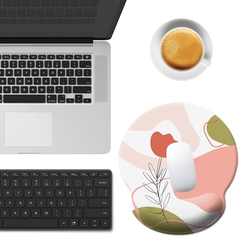 Mouse Pad Wrist Support,Ergonomic Mouse Pad with Wrist Rest,Comfortable Mousepad with Smooth Wrist Rest,Pain Relief Mouse Pads for Non-Slip Base,Computer,Laptop,Office & Home (Rose) - color: Rose