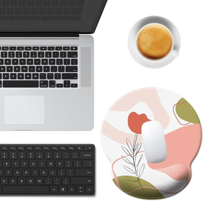 Mouse Pad Wrist Support,Ergonomic Mouse Pad with Wrist Rest,Comfortable Mousepad with Smooth Wrist Rest,Pain Relief Mouse Pads for Non-Slip Base,Computer,Laptop,Office & Home (Rose) - color: Rose