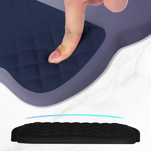 ITNRSIIET Ergonomic Mouse Pad Wrist Support with Memory Foam Massage Bulge & Non-Slip PU Base, Carpal Tunnel Pain Relief, Prevent Wrist Sweating, 12 x 8 x 1.2 inch, Gray Blue Gradient - color: Gray Blue Gradient