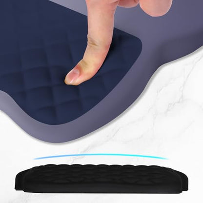ITNRSIIET Ergonomic Mouse Pad Wrist Support with Memory Foam Massage Bulge & Non-Slip PU Base, Carpal Tunnel Pain Relief, Prevent Wrist Sweating, 12 x 8 x 1.2 inch, Gray Blue Gradient - color: Gray Blue Gradient