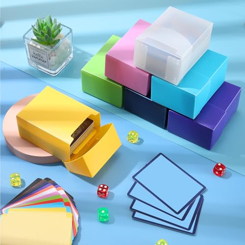 Leyndo 24 Pack TCG Cards Deck Boxes Trading Card Storage Box, Large Capacity with Dividers, Fits 80+ Cards Collectible Games Storage Organizer Cases, Colorful