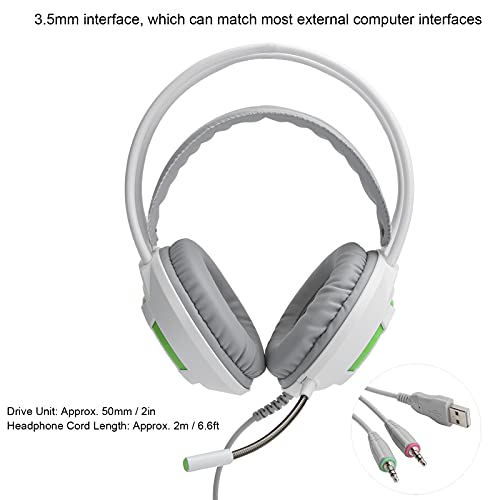 Wired Headset Premium Over Ear Noise Canceling Gaming Headphones for PC and Console, Comfortable PU Ear Cushions, 3.5mm Plug, 2m Cable (1)