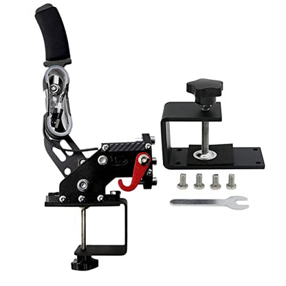 Obokidly Upgrade 2-in-1 USB Handbrake Support G29 Compatible with PS4/PS5 + PC for Simracing Game Sim Rig with Clamp (Black) - color: Black