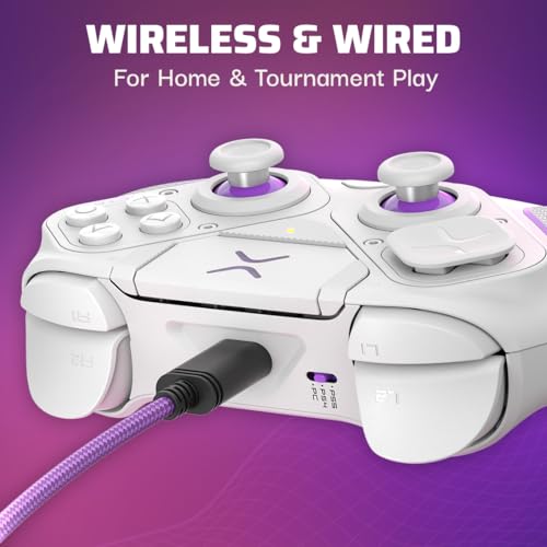 PDP Victrix Pro BFG Wireless Gaming Controller for Playstation 5 / PS5, PS4, PC, Modular Esports Gamepad, Remappable Buttons, Customizable Triggers/Paddles/D-Pad/Fightpad, PC App, White - color: White