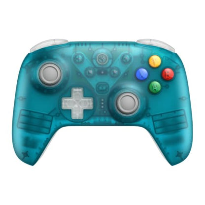 8Bitdo Ultimate 2 Wireless Controller for PC,Apple/Steam/Android,Clear Blue | TMR Joysticks, Hall/Tactile Triggers, 8Speed 2.4G, 1000Hz Polling Rate, Motion Control, RGB Fire Ring, Charging Dock - color: Clear Blue