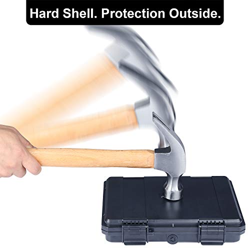Lykus HC-2110 Mini Hard Case Dry Box with Foam Insert, Interior Size 8.27x5.91x1.46 inch, IP66 Splash-Proof - color: Black, size: HC-2110