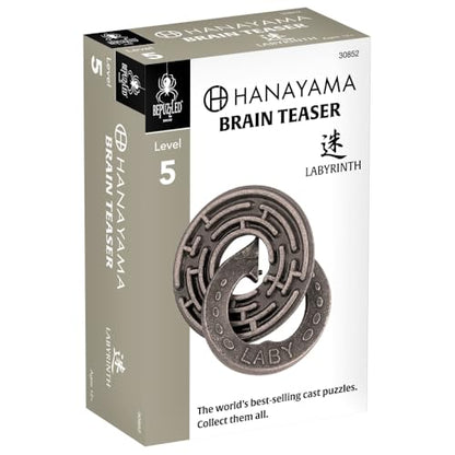 BePuzzled | Labyrinth Hanayama Metal Brainteaser Puzzle Mensa Rated Level 5, for Ages 12 and Up